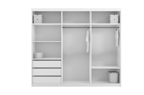 Szafa przesuwna Rumba 250 cm czarno - szara z dużym lustrem +lacobel Szafa przesuwna Rumba 250 cm czarno - szara z dużym lustrem +lacobel