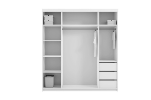 Szafa przesuwna SMART 200 cm z dużym lustrem czarna Szafa przesuwna SMART 200 cm z dużym lustrem czarna