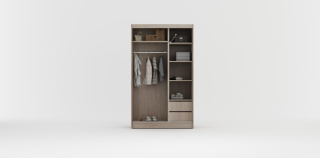 Szafa przesuwna Rumba 120 cm czarno - szara z dużym lustrem +lacobel